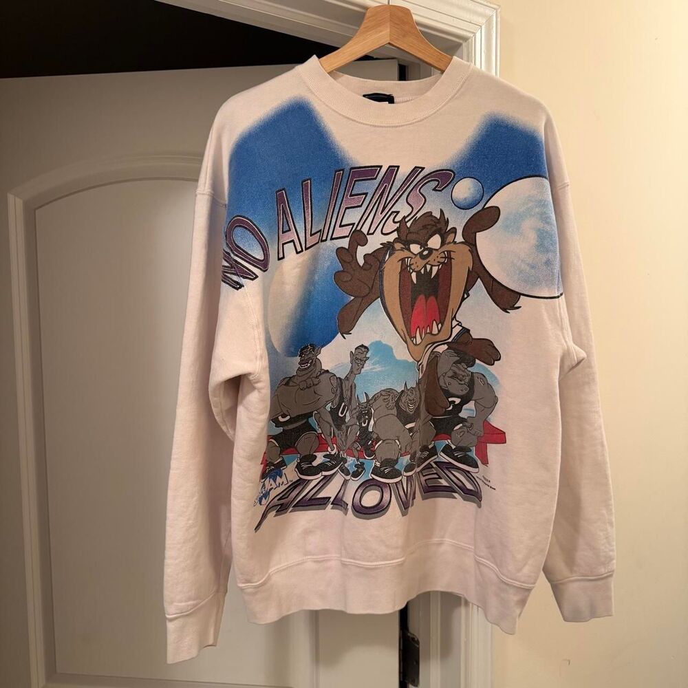 Vintage 1996 Space Jam Sweatshirt XL Warner Bros Looney Tunes 90s USA